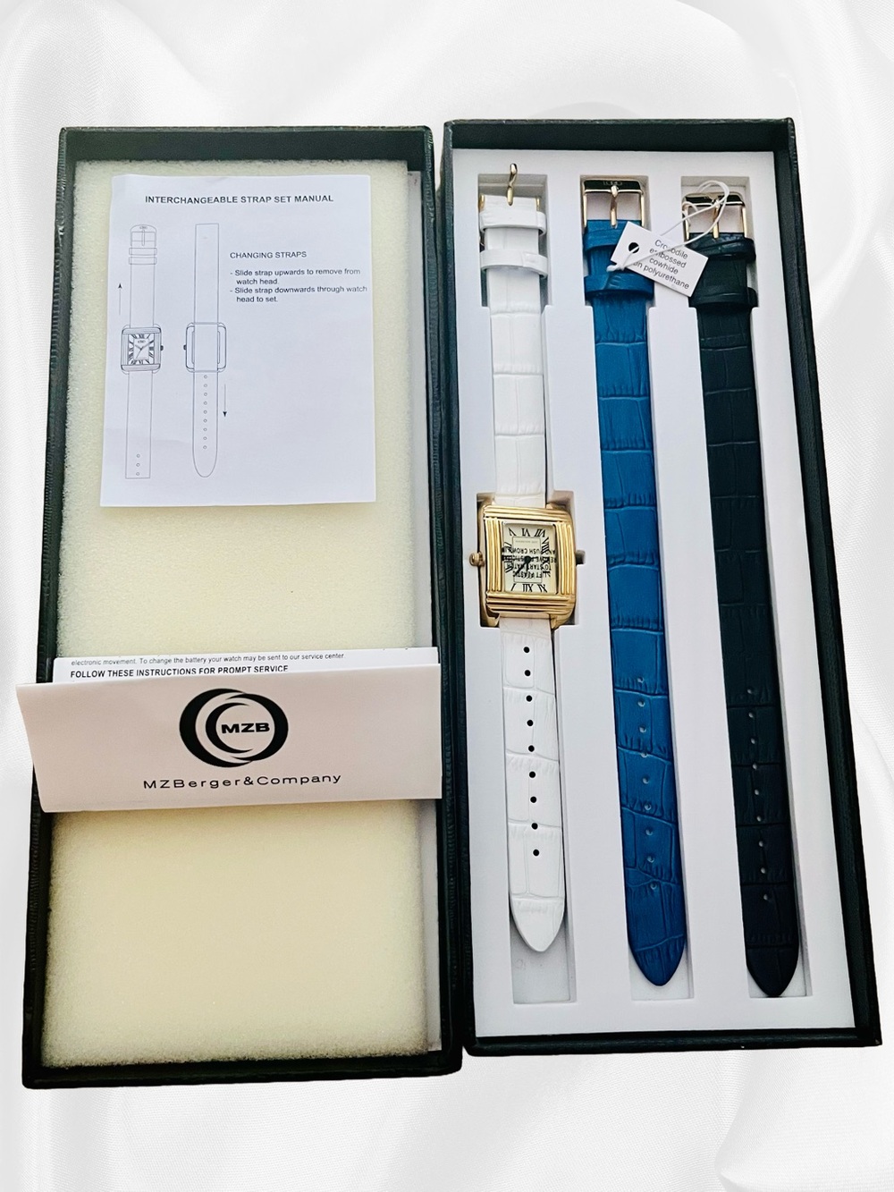 NWT LOGO By Lori Goldstein Watch with 3 Leather Interchangeable Bands QVC